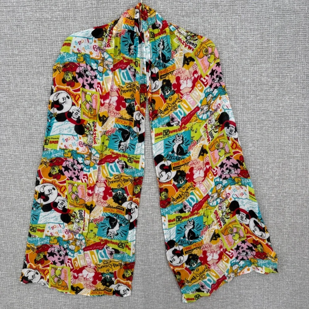 Disney Parks Scarf Women OS Multicolor Lightweight Rayon Boho